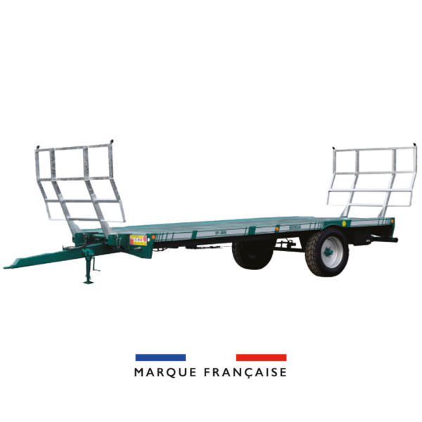 Plateau de la marque Bruneau pour le transport de balles et bottes de foin