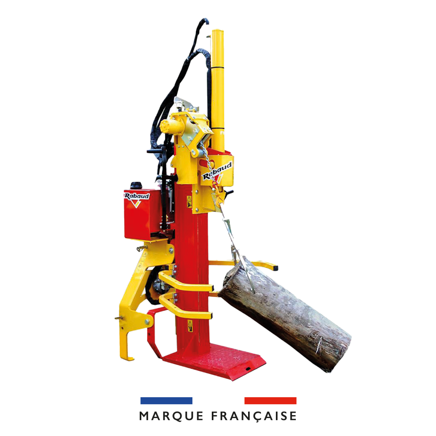 Fendeuse à bois 19 chevaux avec treuil à chaines de la marque Rabaud